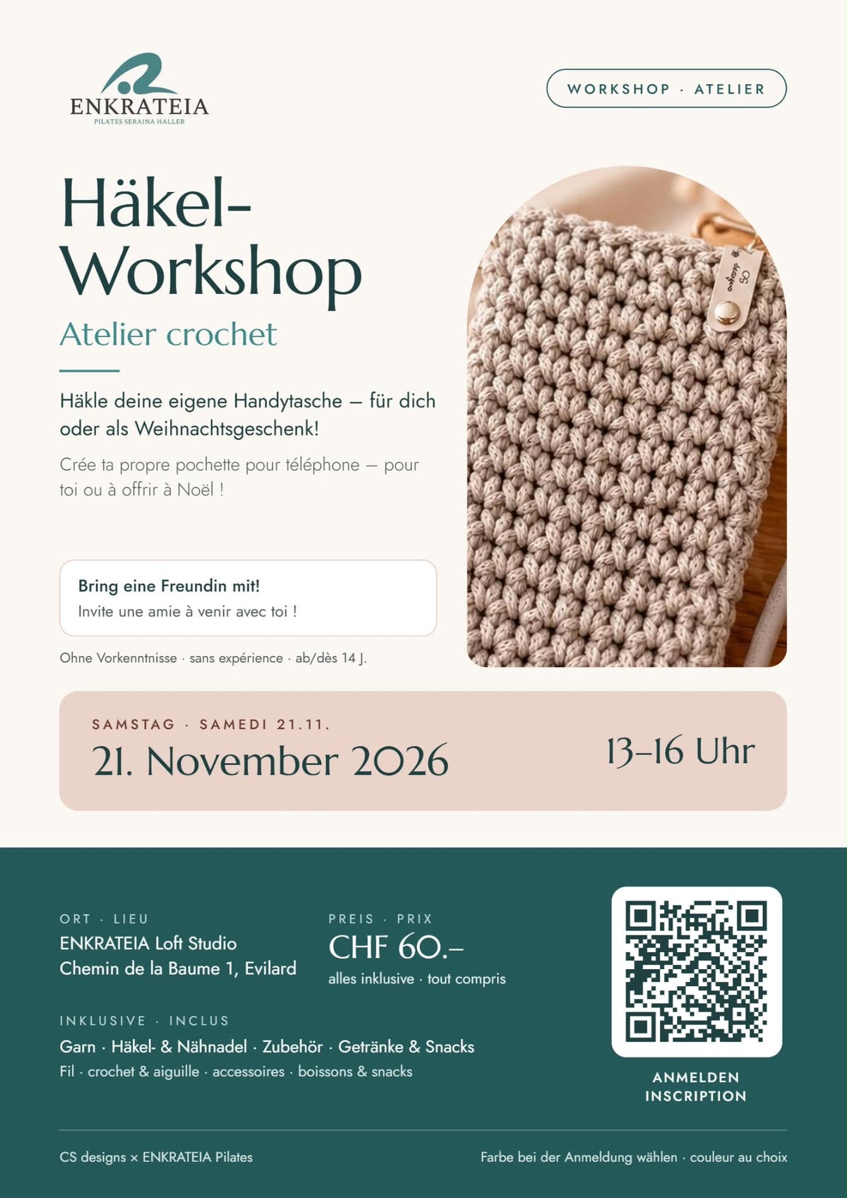 HÄKEL-WORKSHOP 21.11.2026 (Enkrateia Pilates)
